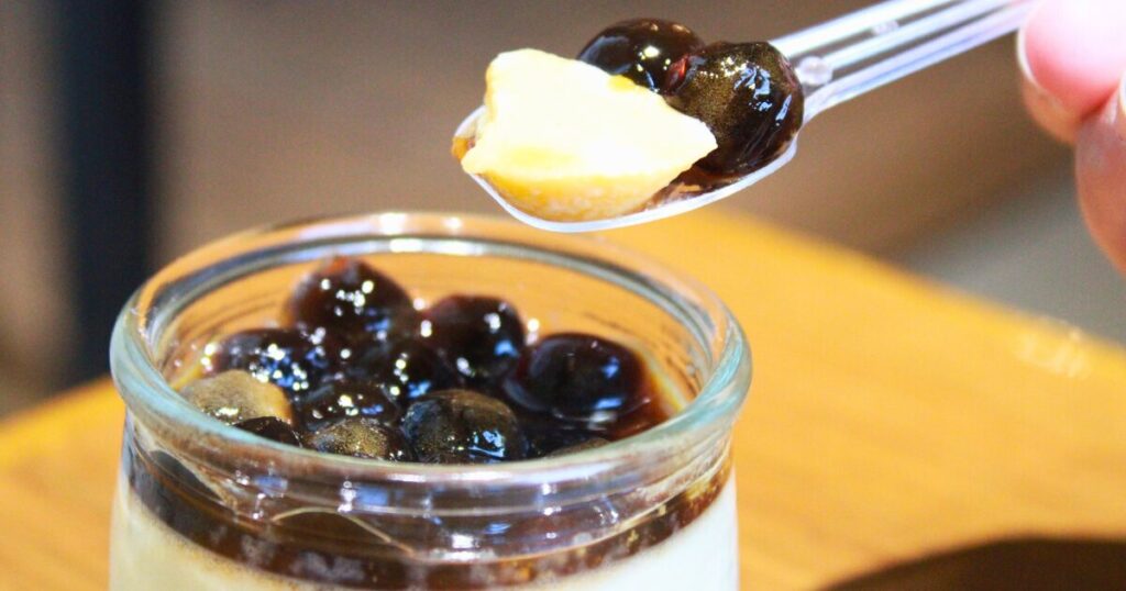 5号棟カフェのタピオカプリン