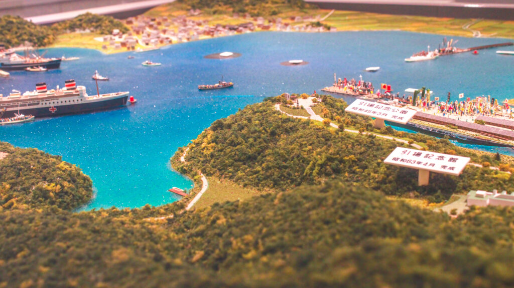 舞鶴引揚記念館にある舞鶴港のジオラマ